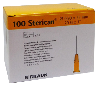 Sterican Yellow Needles 25x9 mm 100 units
